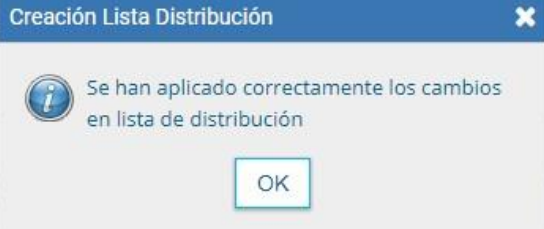 Confirmación Lista de Distribución
