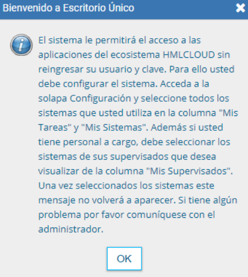 Aviso de configuración