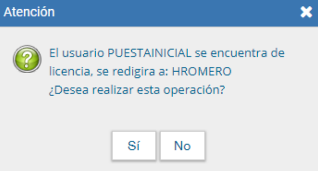 Aviso usuario licencia