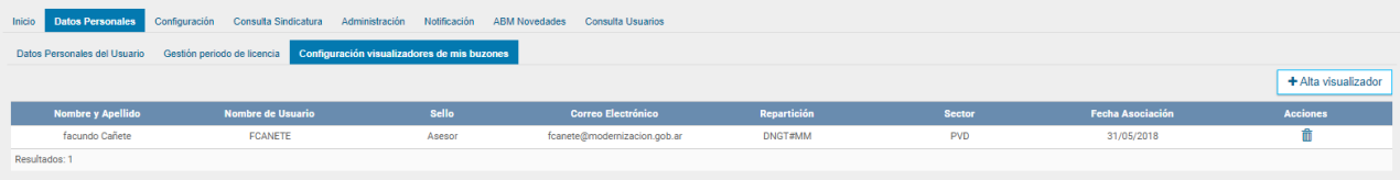Solapa configuración