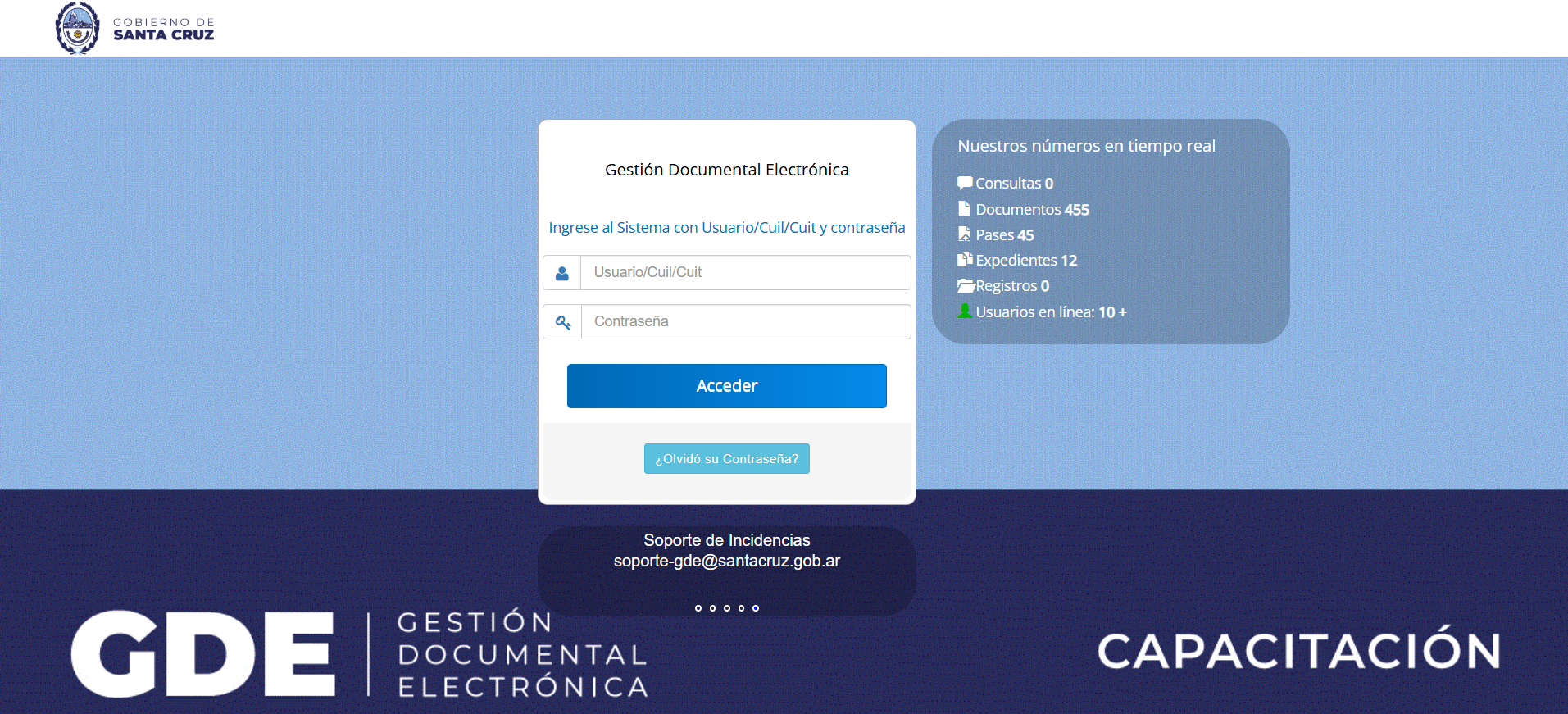 Entorno GDE de Capacitación